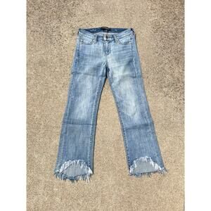 Liverpool Pants Women Size 0/25 The Crop Flare High Rise Jeans La Playa Raw Hem